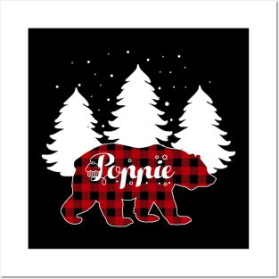 Buffalo Red Plaid Poppie Bear Matching Family Christmas Posters and Art